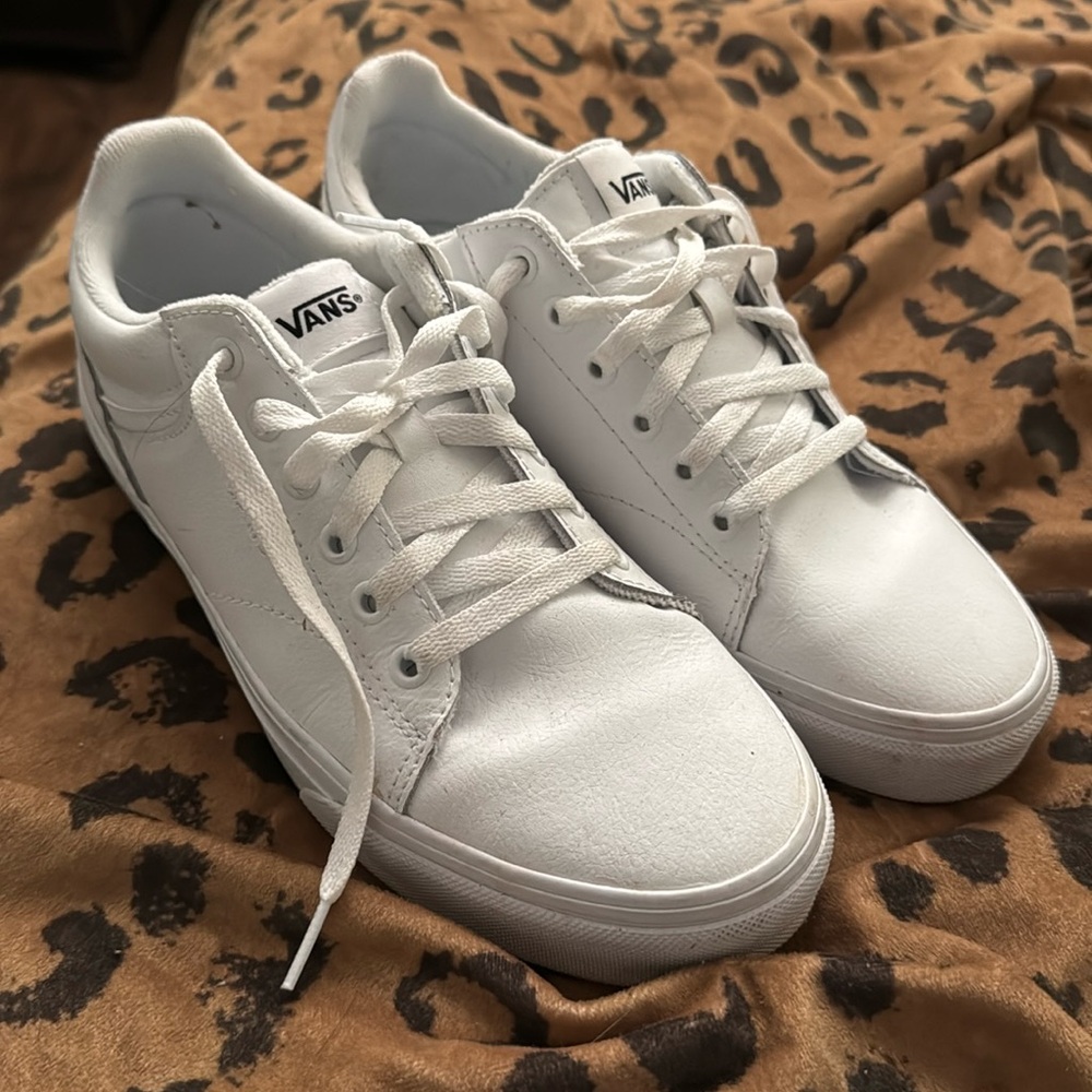 White leather Vans